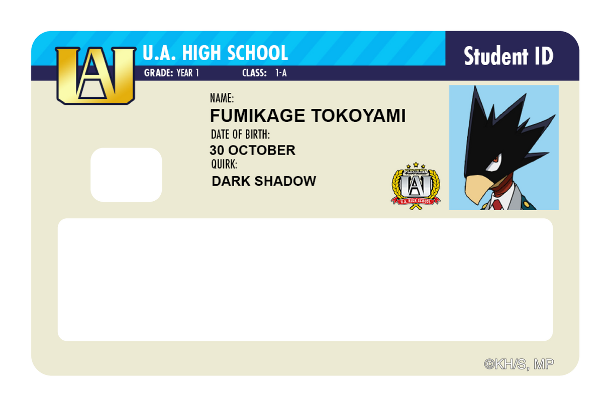 Student ID - Fumikage Tokoyami - Card Covers - My Hero Academia - CUCU Covers