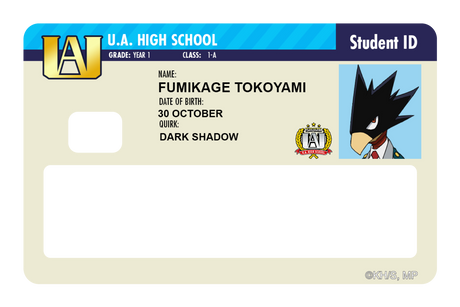 Student ID - Fumikage Tokoyami - Card Covers - My Hero Academia - CUCU Covers