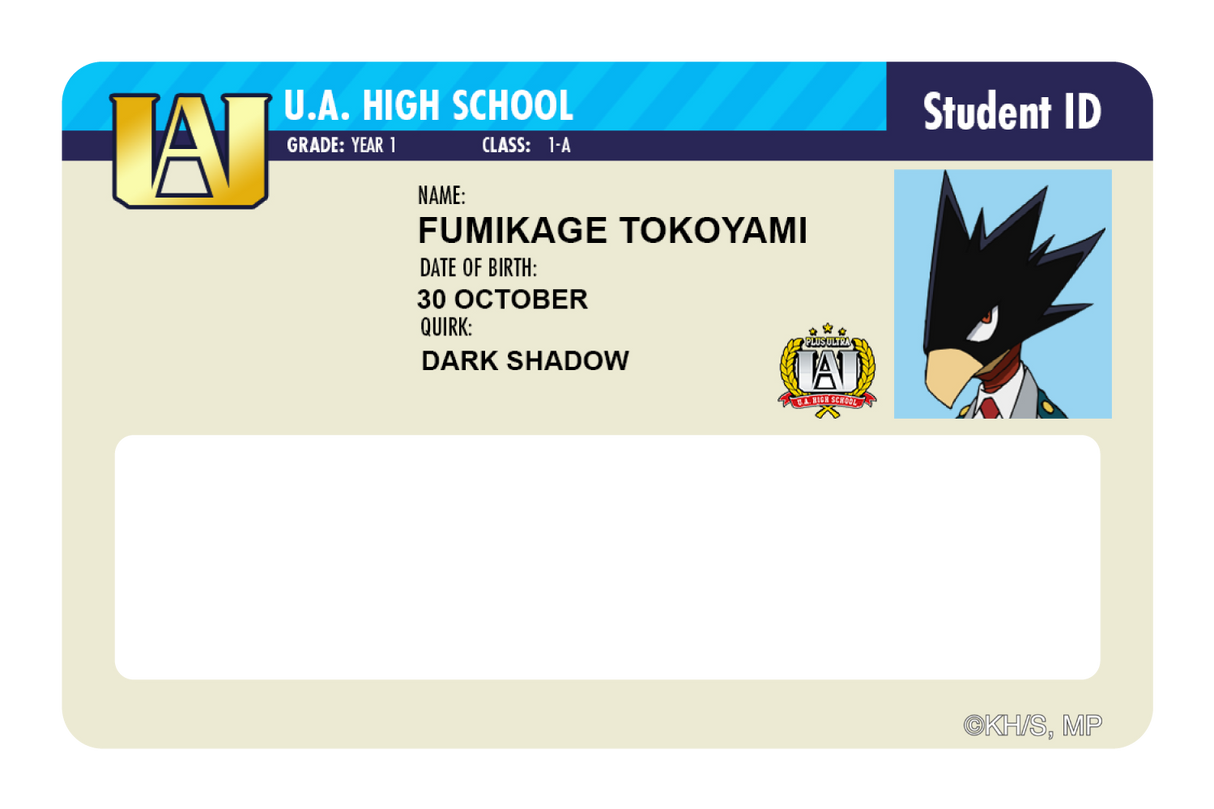 Student ID - Fumikage Tokoyami - Card Covers - My Hero Academia - CUCU Covers