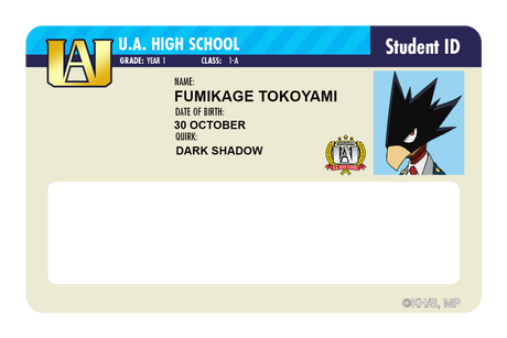 Student ID - Fumikage Tokoyami - Card Covers - My Hero Academia - CUCU Covers