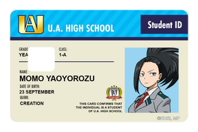 Student ID - Momo Yaoyorozu