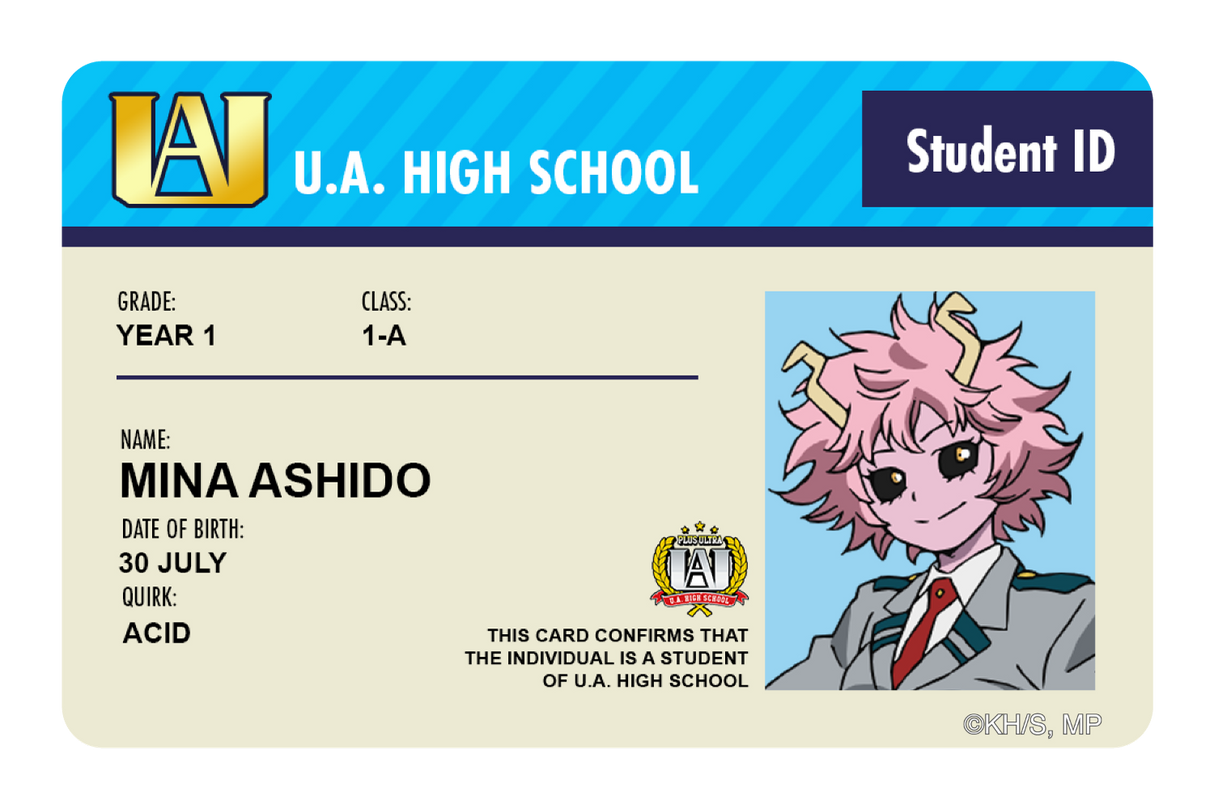 Student ID - Mina Ashido - Card Covers - My Hero Academia - CUCU Covers