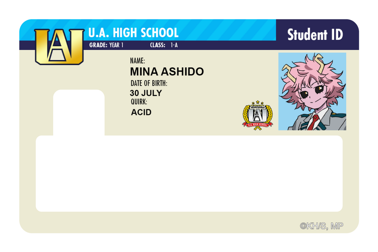 Student ID - Mina Ashido - Card Covers - My Hero Academia - CUCU Covers