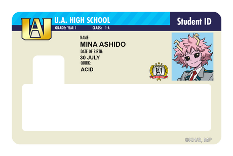 Student ID - Mina Ashido - Card Covers - My Hero Academia - CUCU Covers