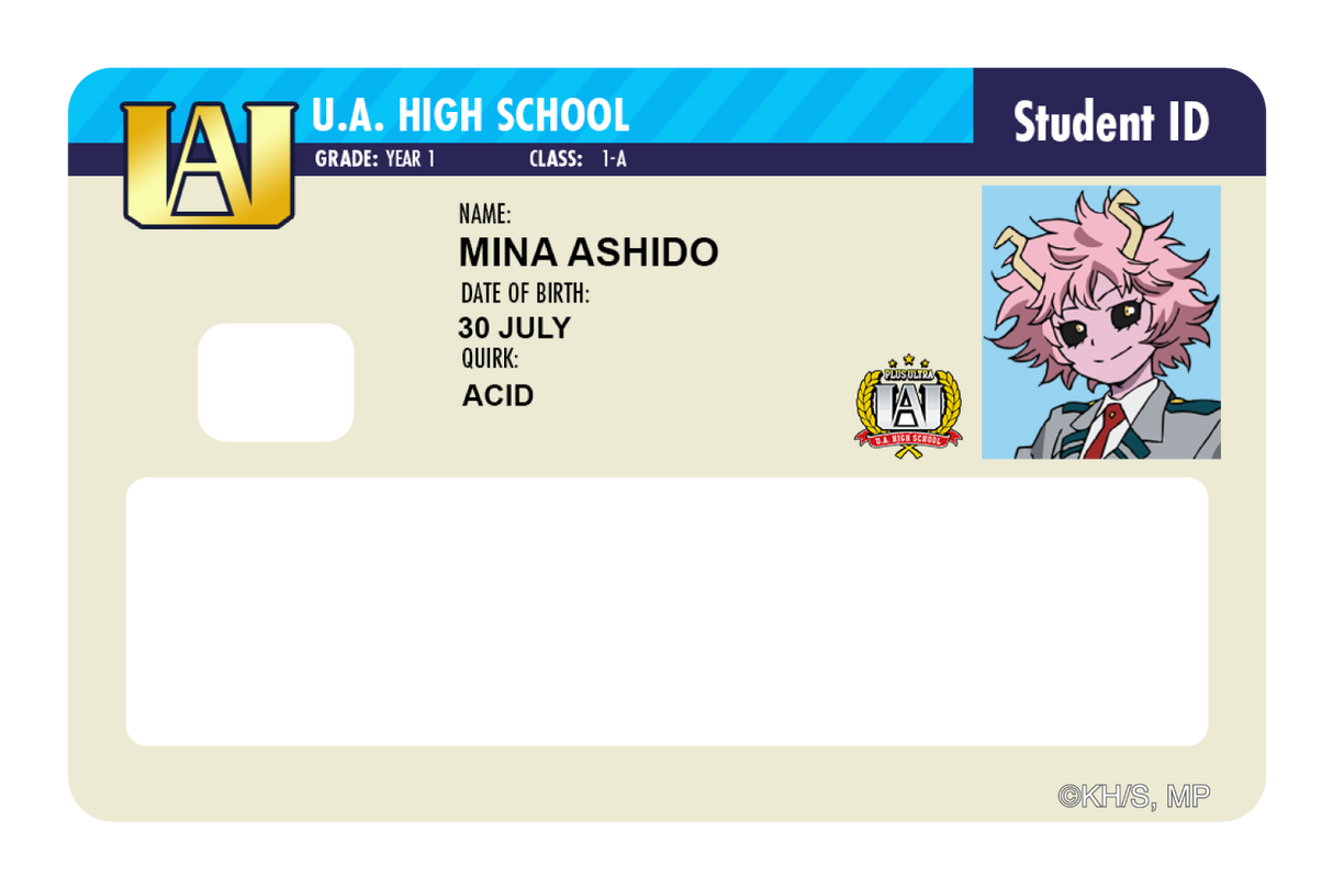 Student ID - Mina Ashido - Card Covers - My Hero Academia - CUCU Covers