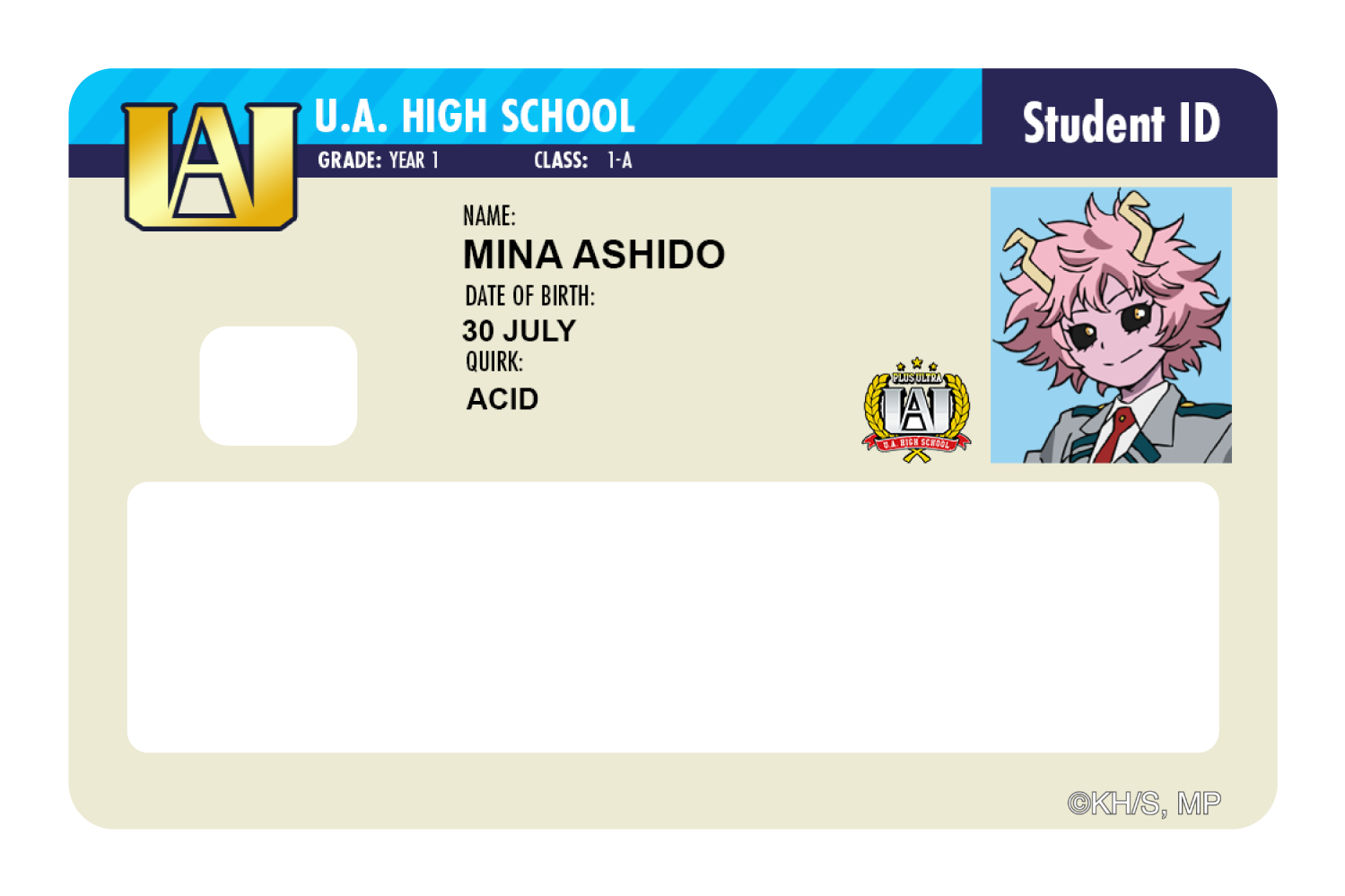 Student ID - Mina Ashido - Card Covers - My Hero Academia - CUCU Covers