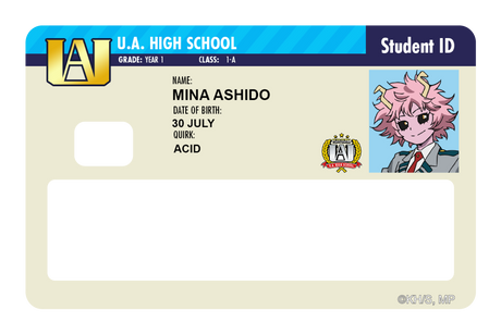 Student ID - Mina Ashido - Card Covers - My Hero Academia - CUCU Covers