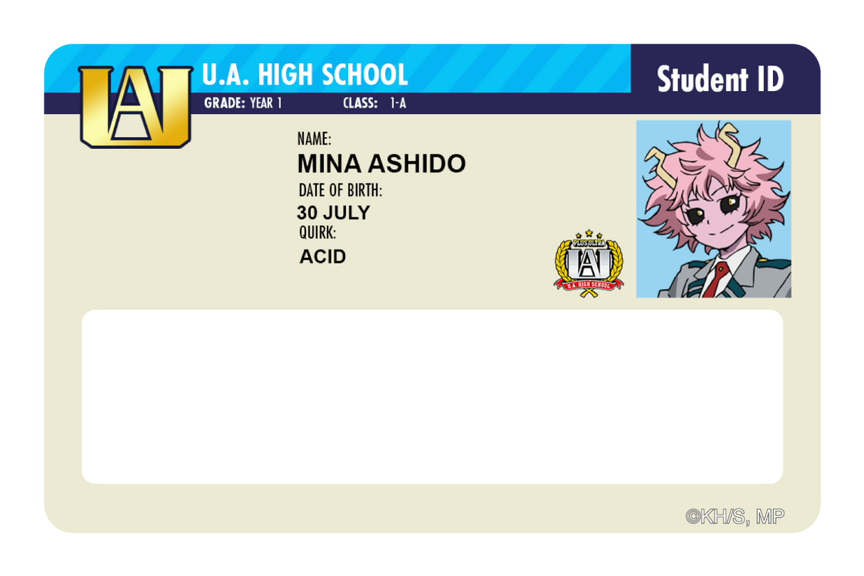 Student ID - Mina Ashido - Card Covers - My Hero Academia - CUCU Covers