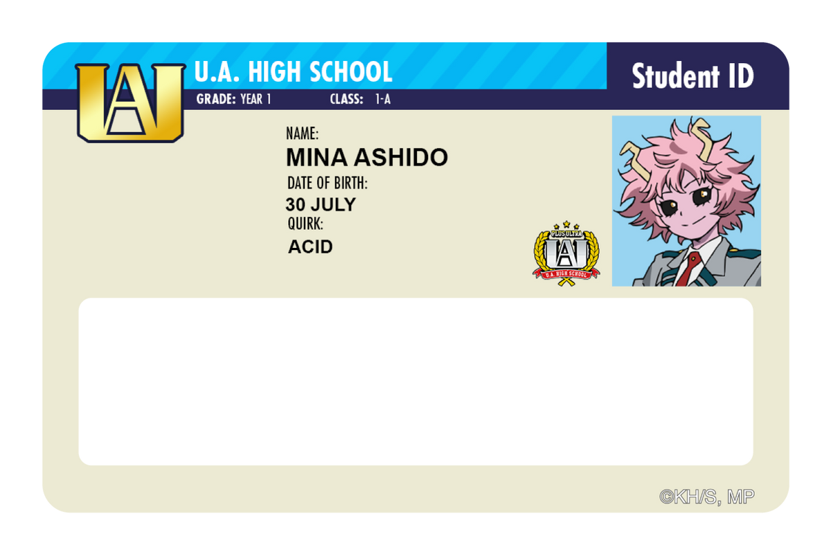 Student ID - Mina Ashido - Card Covers - My Hero Academia - CUCU Covers