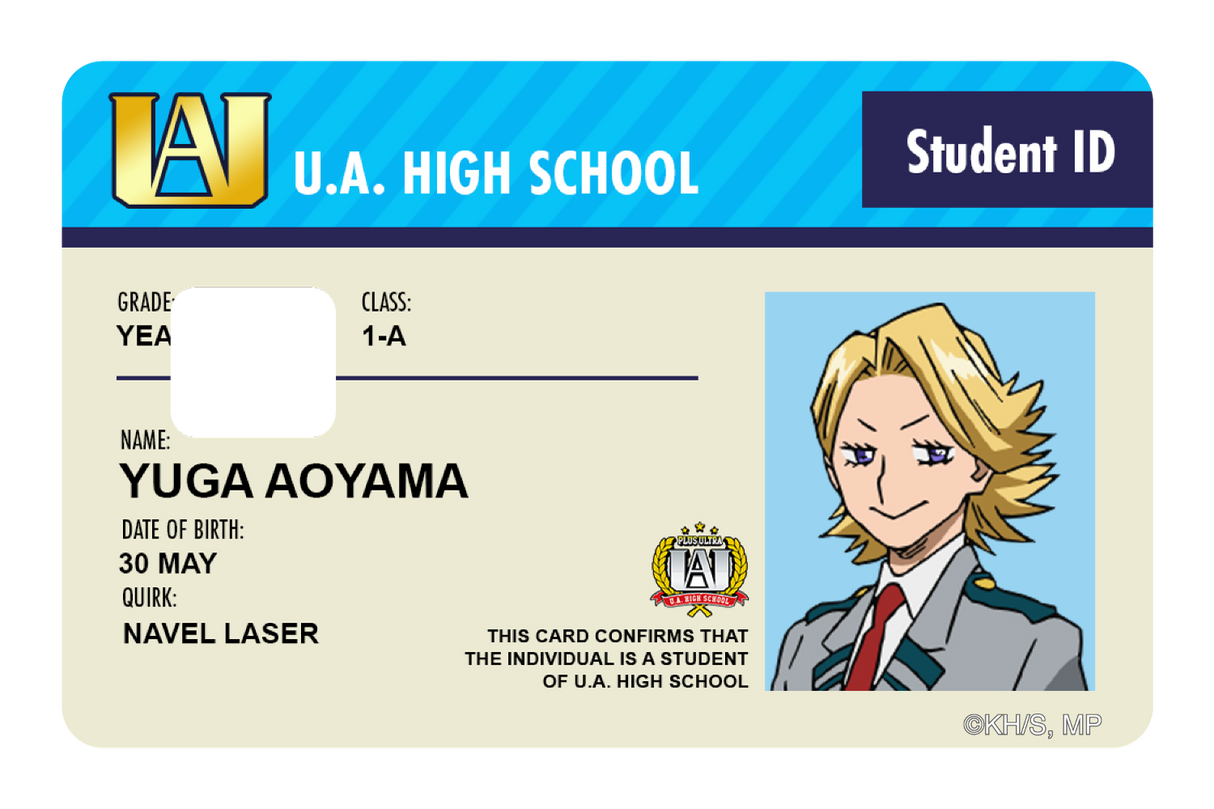 Student ID - Yuga Aoyama - Card Covers - My Hero Academia - CUCU Covers