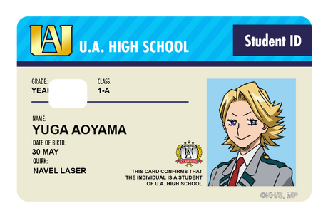 Student ID - Yuga Aoyama - Card Covers - My Hero Academia - CUCU Covers