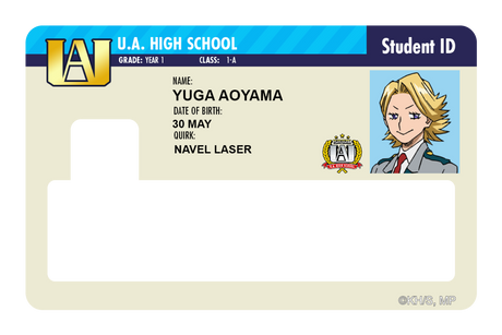 Student ID - Yuga Aoyama - Card Covers - My Hero Academia - CUCU Covers