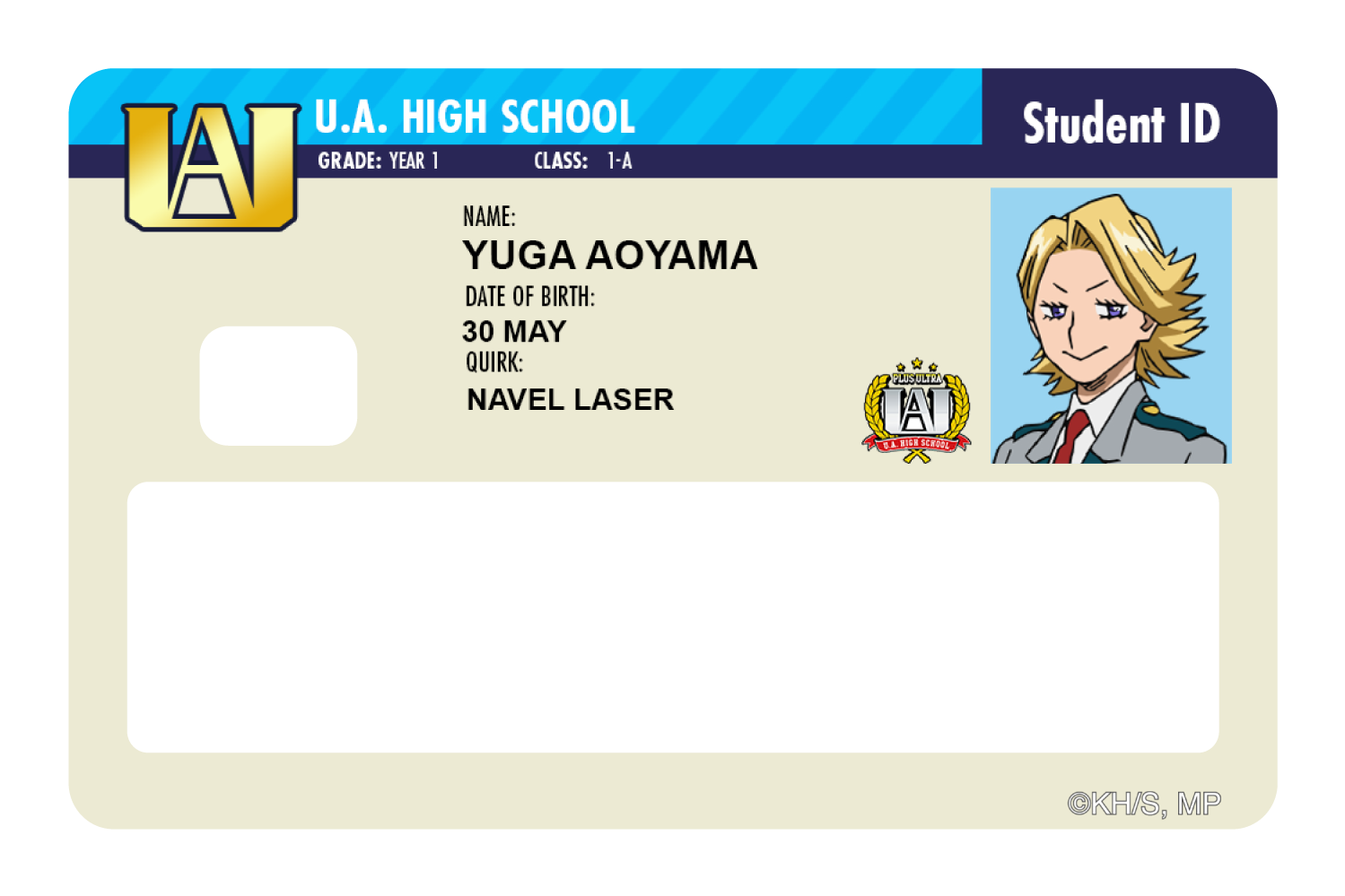 Student ID - Yuga Aoyama - Card Covers - My Hero Academia - CUCU Covers