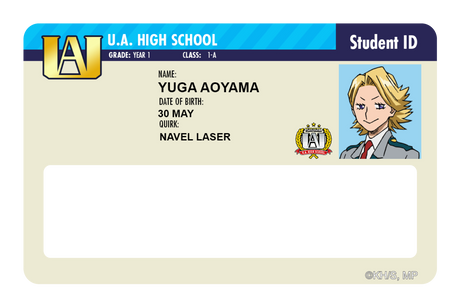 Student ID - Yuga Aoyama - Card Covers - My Hero Academia - CUCU Covers