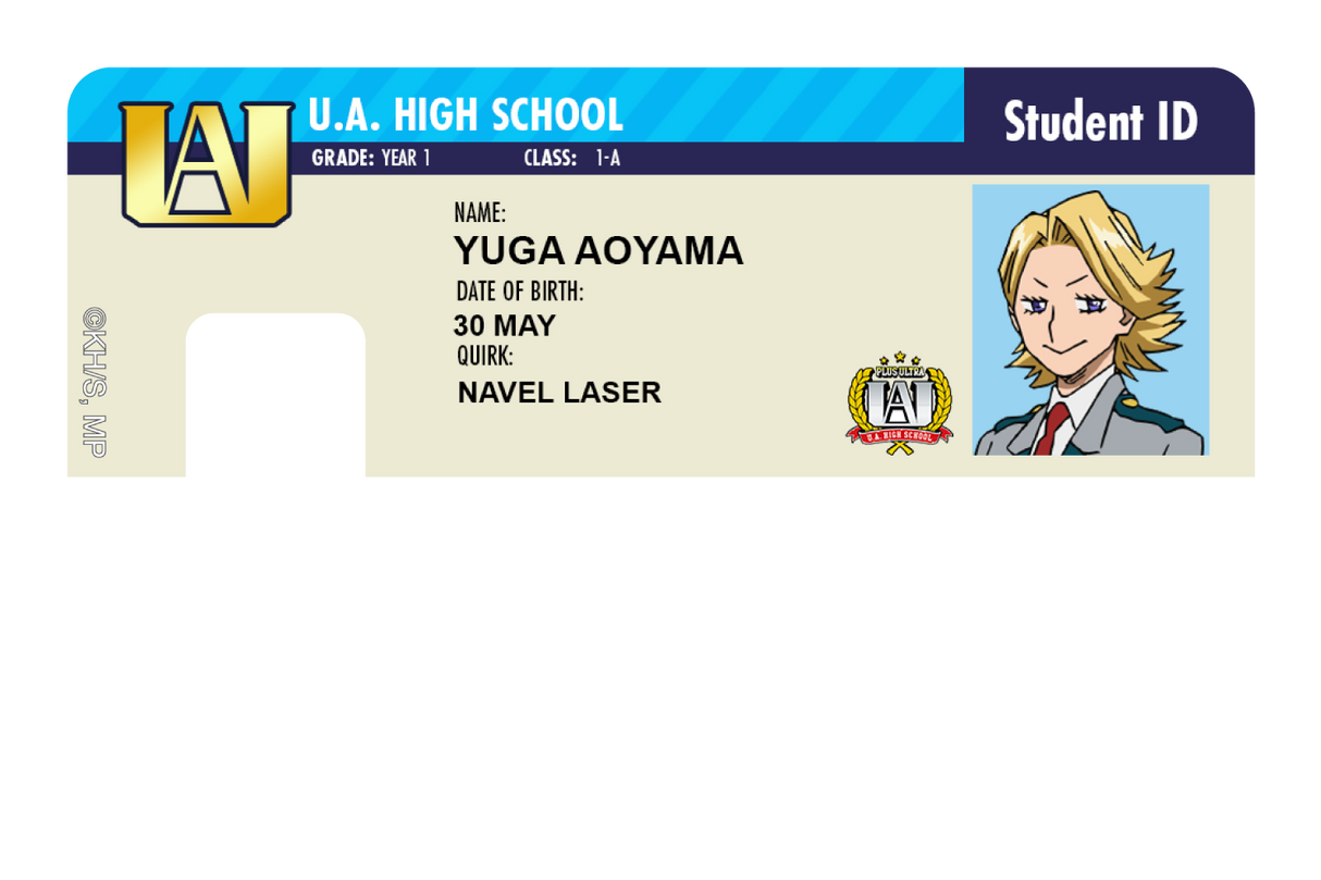 Student ID - Yuga Aoyama - Card Covers - My Hero Academia - CUCU Covers