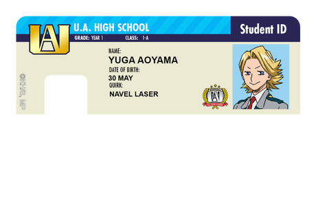 Student ID - Yuga Aoyama - Card Covers - My Hero Academia - CUCU Covers