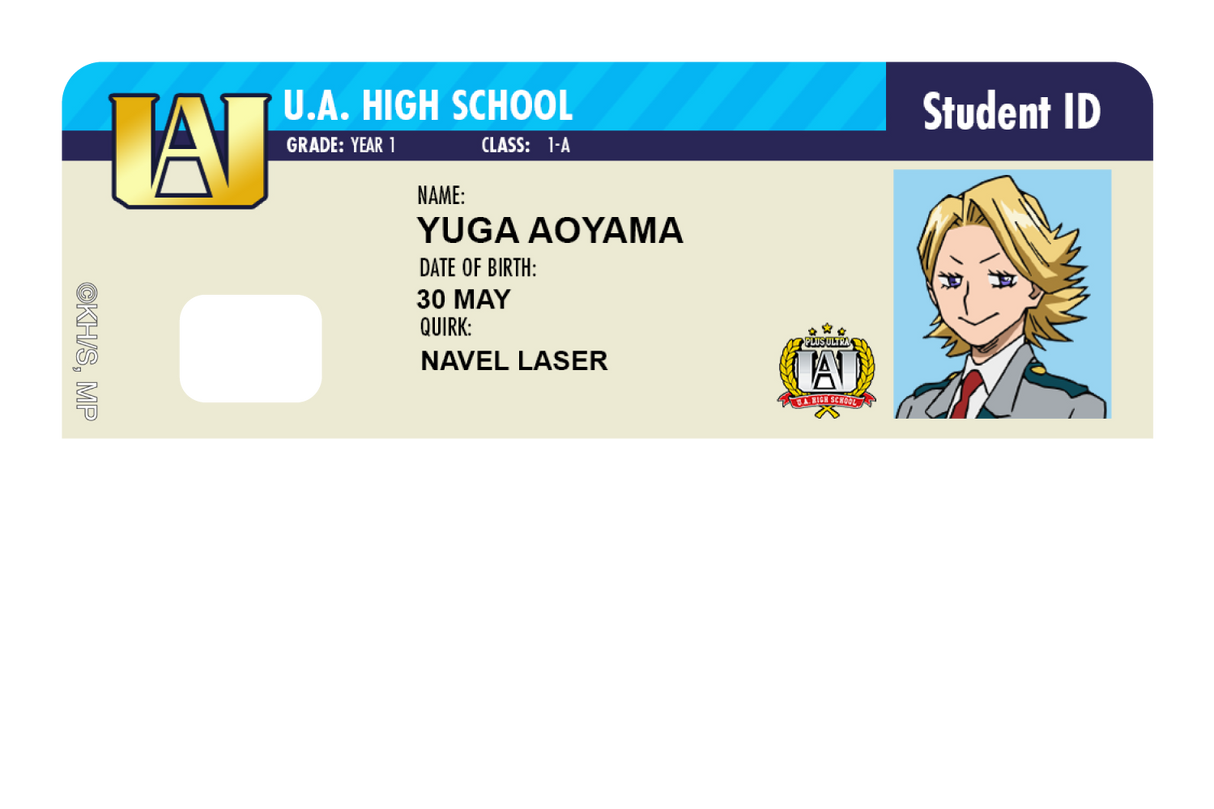 Student ID - Yuga Aoyama - Card Covers - My Hero Academia - CUCU Covers