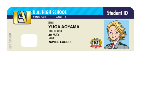 Student ID - Yuga Aoyama - Card Covers - My Hero Academia - CUCU Covers