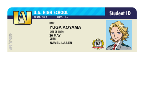 Student ID - Yuga Aoyama - Card Covers - My Hero Academia - CUCU Covers