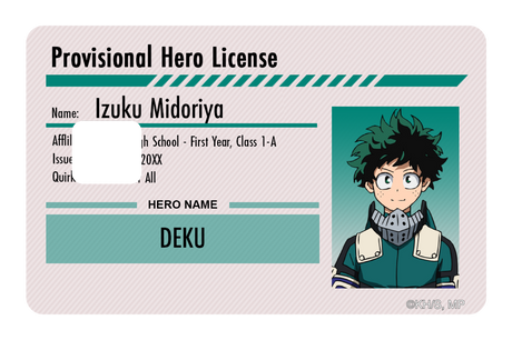 Hero License - Izuku Midoriya - Card Covers - My Hero Academia - CUCU Covers