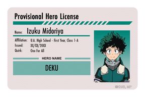 Hero License - Izuku Midoriya - Card Covers - My Hero Academia - CUCU Covers