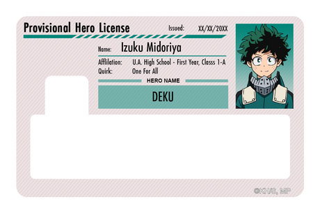 Hero License - Izuku Midoriya - Card Covers - My Hero Academia - CUCU Covers