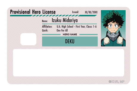 Hero License - Izuku Midoriya - Card Covers - My Hero Academia - CUCU Covers