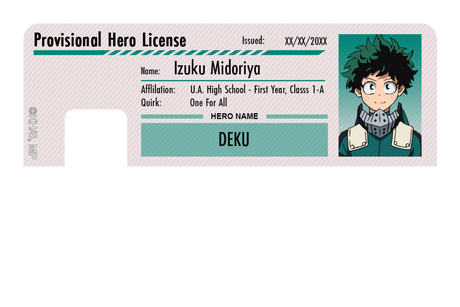 Hero License - Izuku Midoriya - Card Covers - My Hero Academia - CUCU Covers