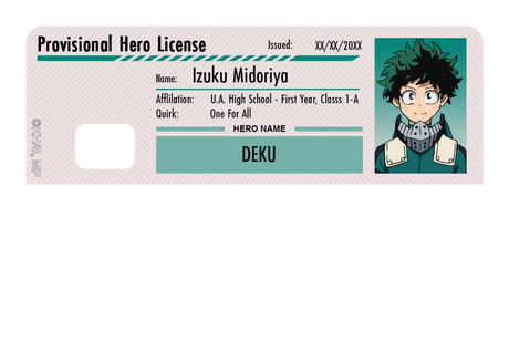 Hero License - Izuku Midoriya - Card Covers - My Hero Academia - CUCU Covers