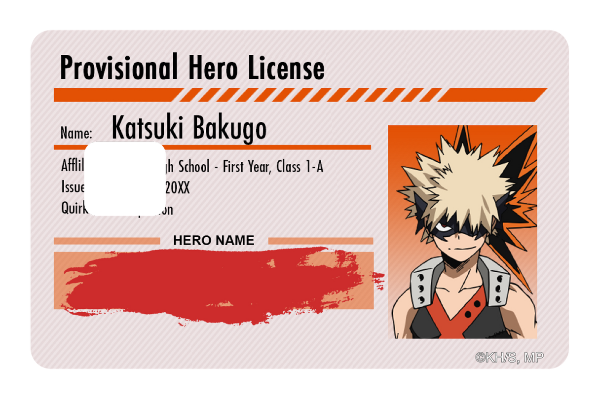 Hero License - Katsuki Bakugo - Card Covers - My Hero Academia - CUCU Covers