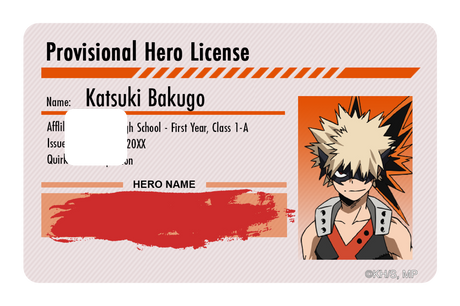 Hero License - Katsuki Bakugo - Card Covers - My Hero Academia - CUCU Covers