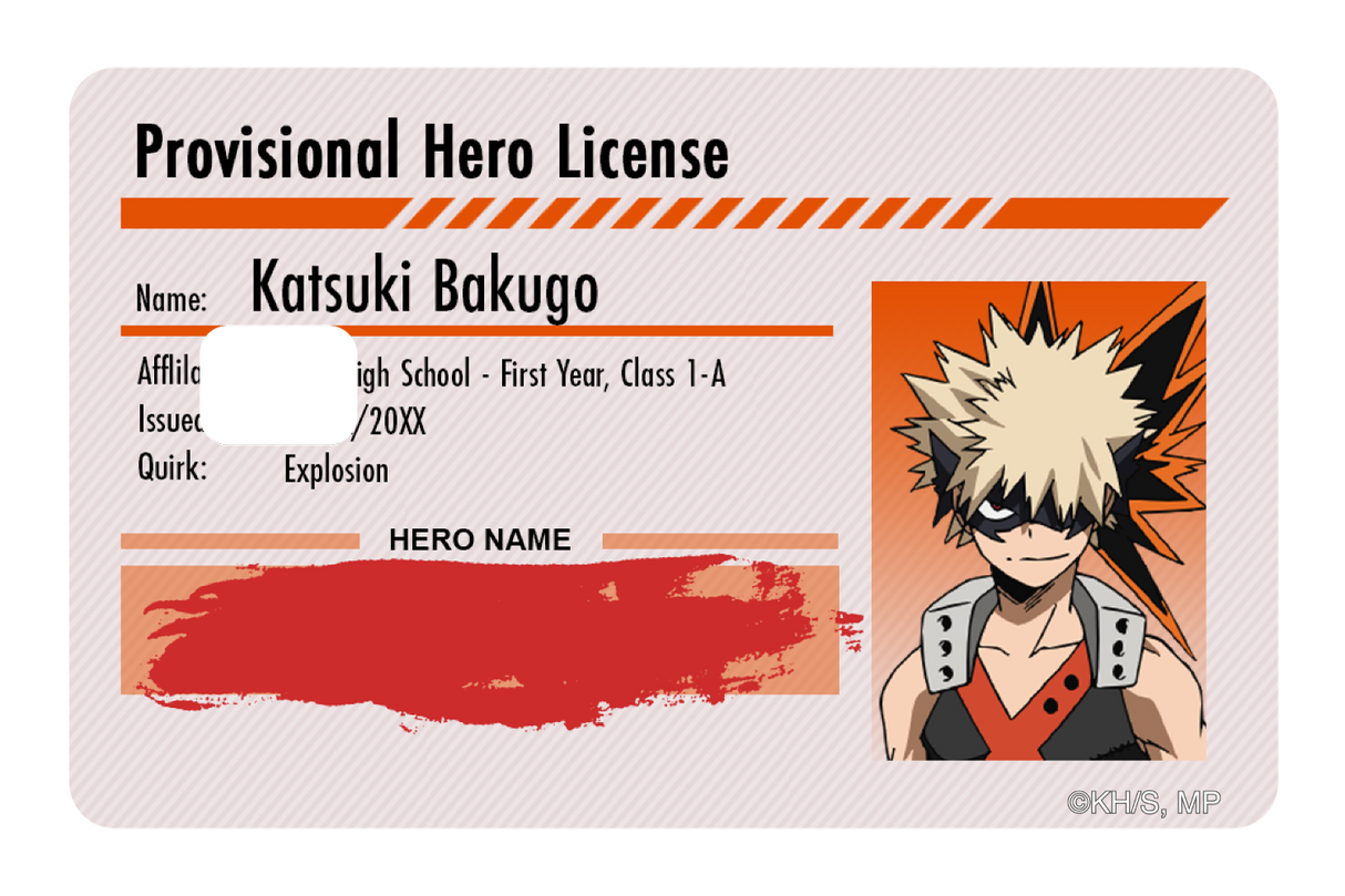 Hero License - Katsuki Bakugo - Card Covers - My Hero Academia - CUCU Covers