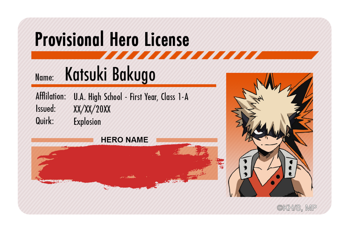 Hero License - Katsuki Bakugo - Card Covers - My Hero Academia - CUCU Covers