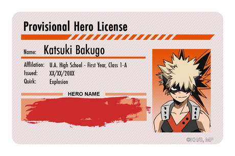 Hero License - Katsuki Bakugo - Card Covers - My Hero Academia - CUCU Covers