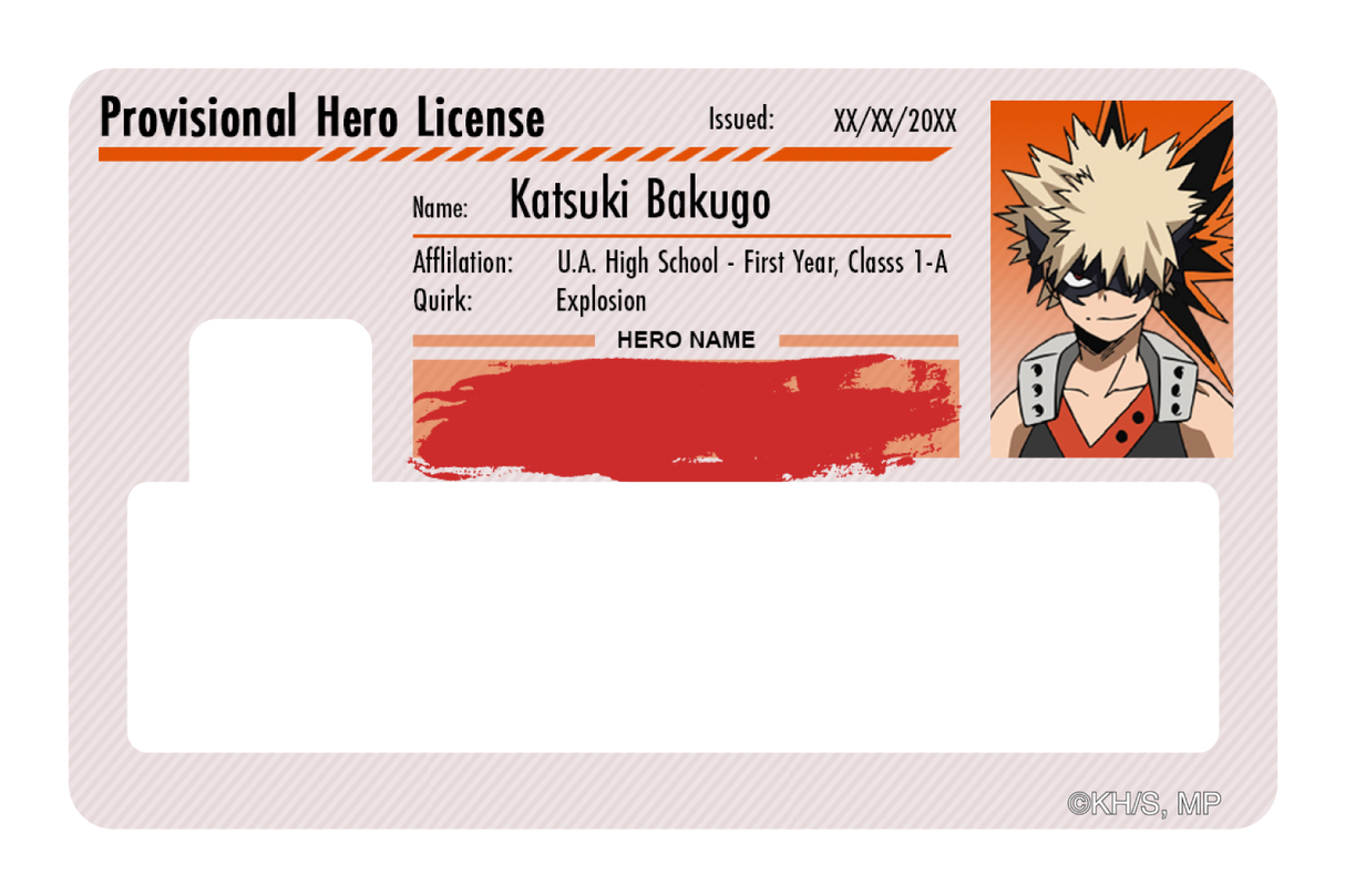 Hero License - Katsuki Bakugo - Card Covers - My Hero Academia - CUCU Covers