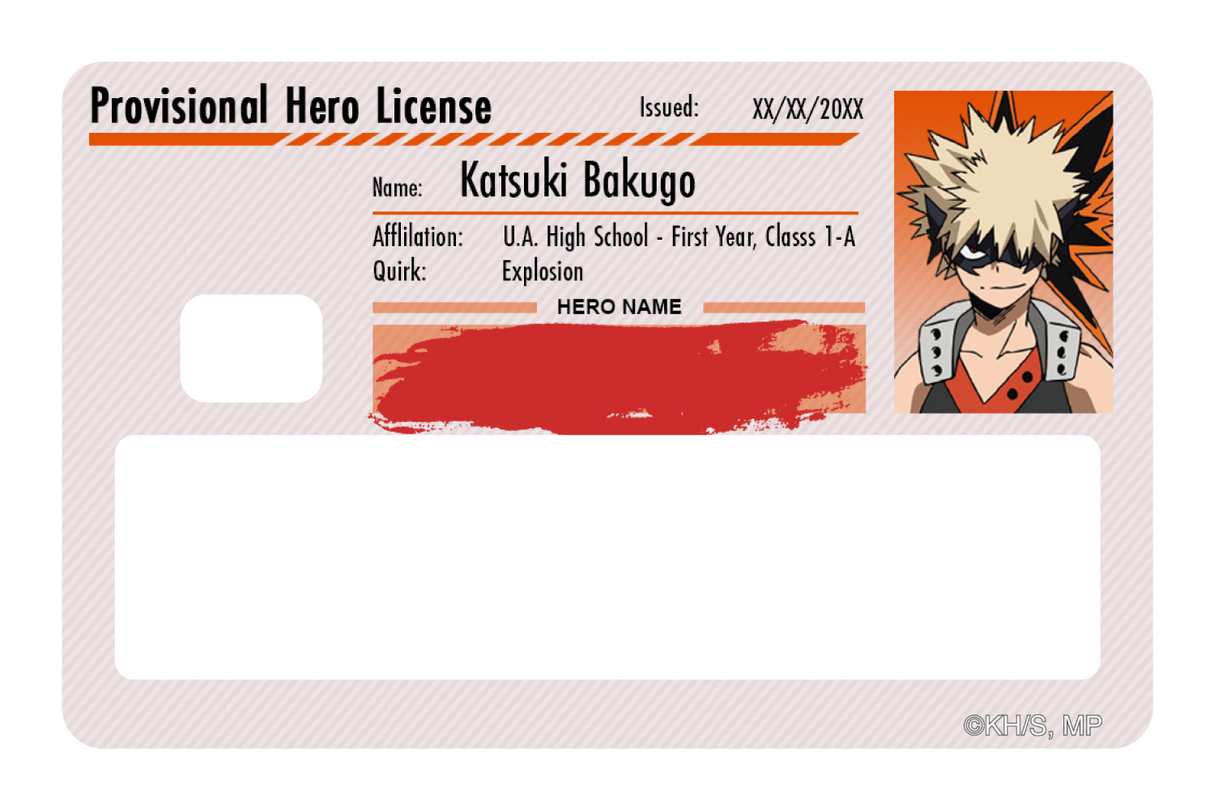 Hero License - Katsuki Bakugo - Card Covers - My Hero Academia - CUCU Covers