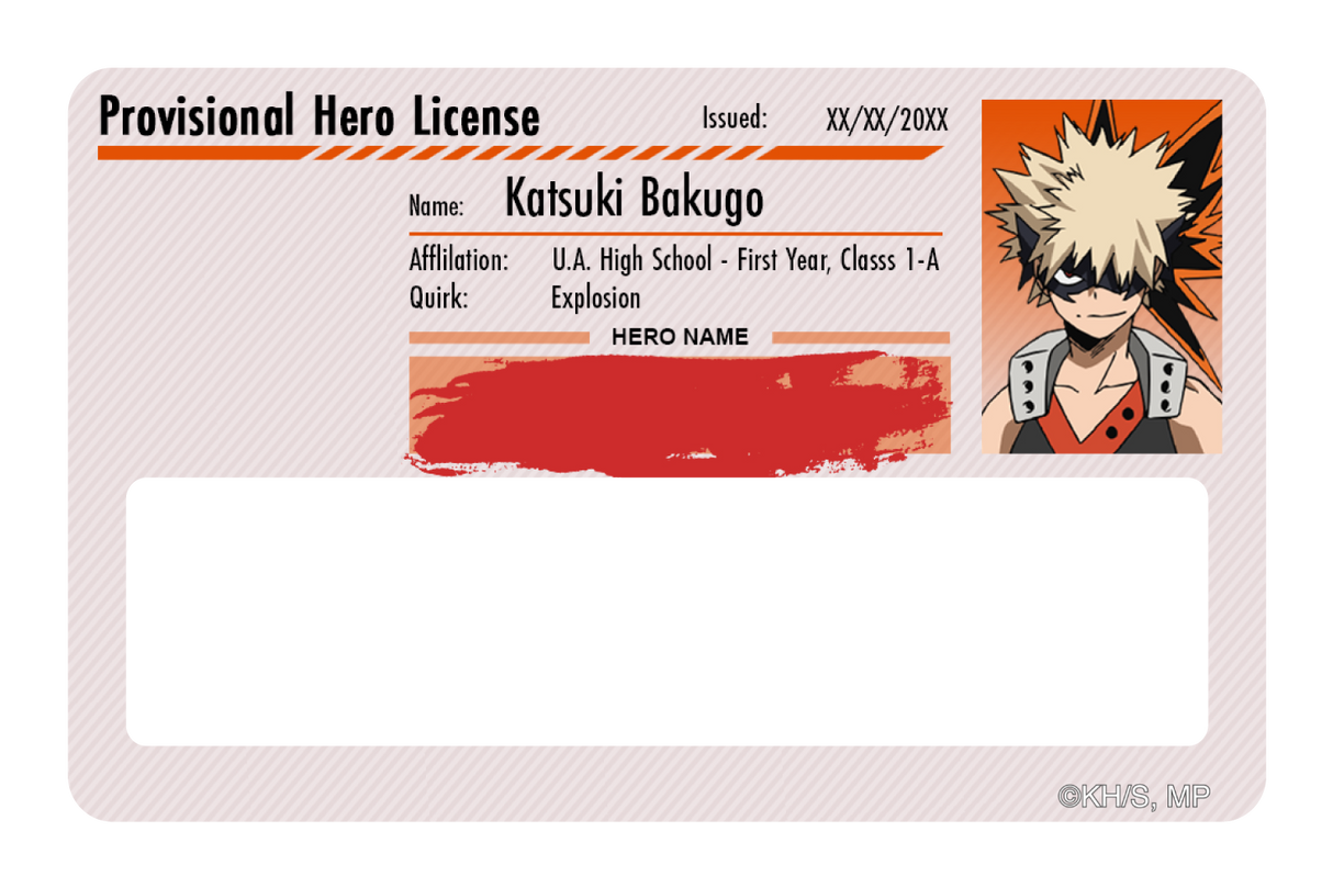 Hero License - Katsuki Bakugo - Card Covers - My Hero Academia - CUCU Covers