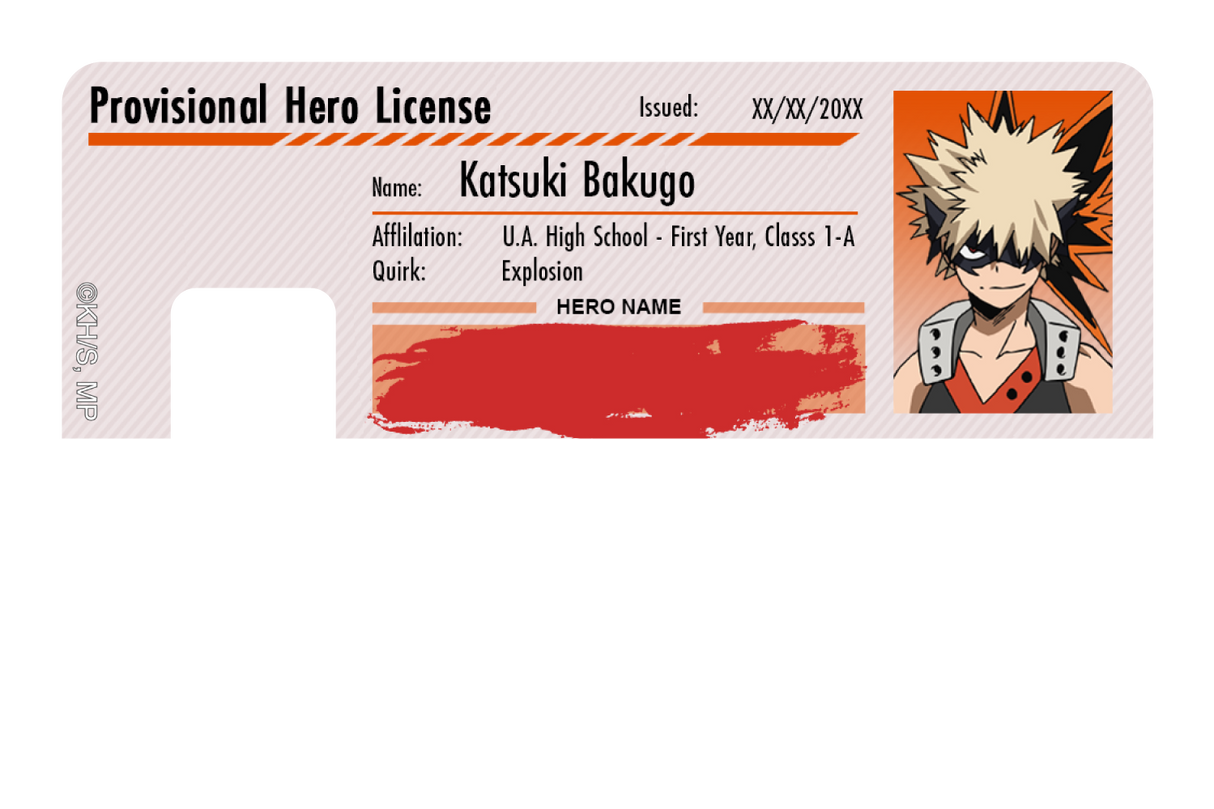 Hero License - Katsuki Bakugo - Card Covers - My Hero Academia - CUCU Covers