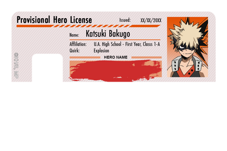 Hero License - Katsuki Bakugo - Card Covers - My Hero Academia - CUCU Covers