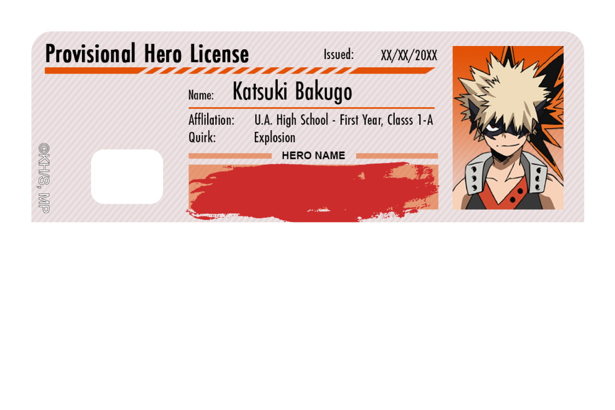 Hero License - Katsuki Bakugo - Card Covers - My Hero Academia - CUCU Covers