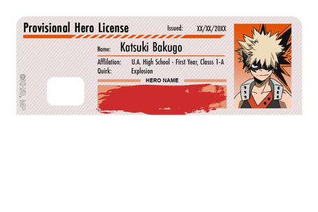 Hero License - Katsuki Bakugo - Card Covers - My Hero Academia - CUCU Covers