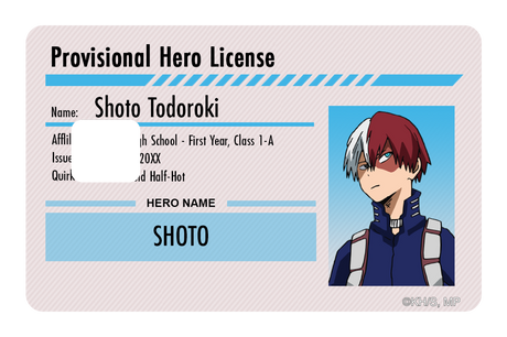 Hero License - Shoto Todoroki - Card Covers - My Hero Academia - CUCU Covers