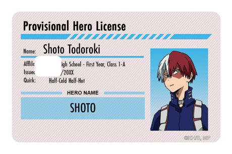 Hero License - Shoto Todoroki - Card Covers - My Hero Academia - CUCU Covers