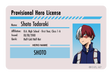 Hero License - Shoto Todoroki - Card Covers - My Hero Academia - CUCU Covers