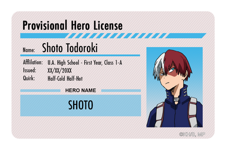 Hero License - Shoto Todoroki - Card Covers - My Hero Academia - CUCU Covers