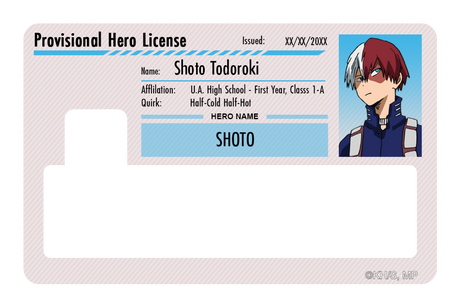 Hero License - Shoto Todoroki - Card Covers - My Hero Academia - CUCU Covers