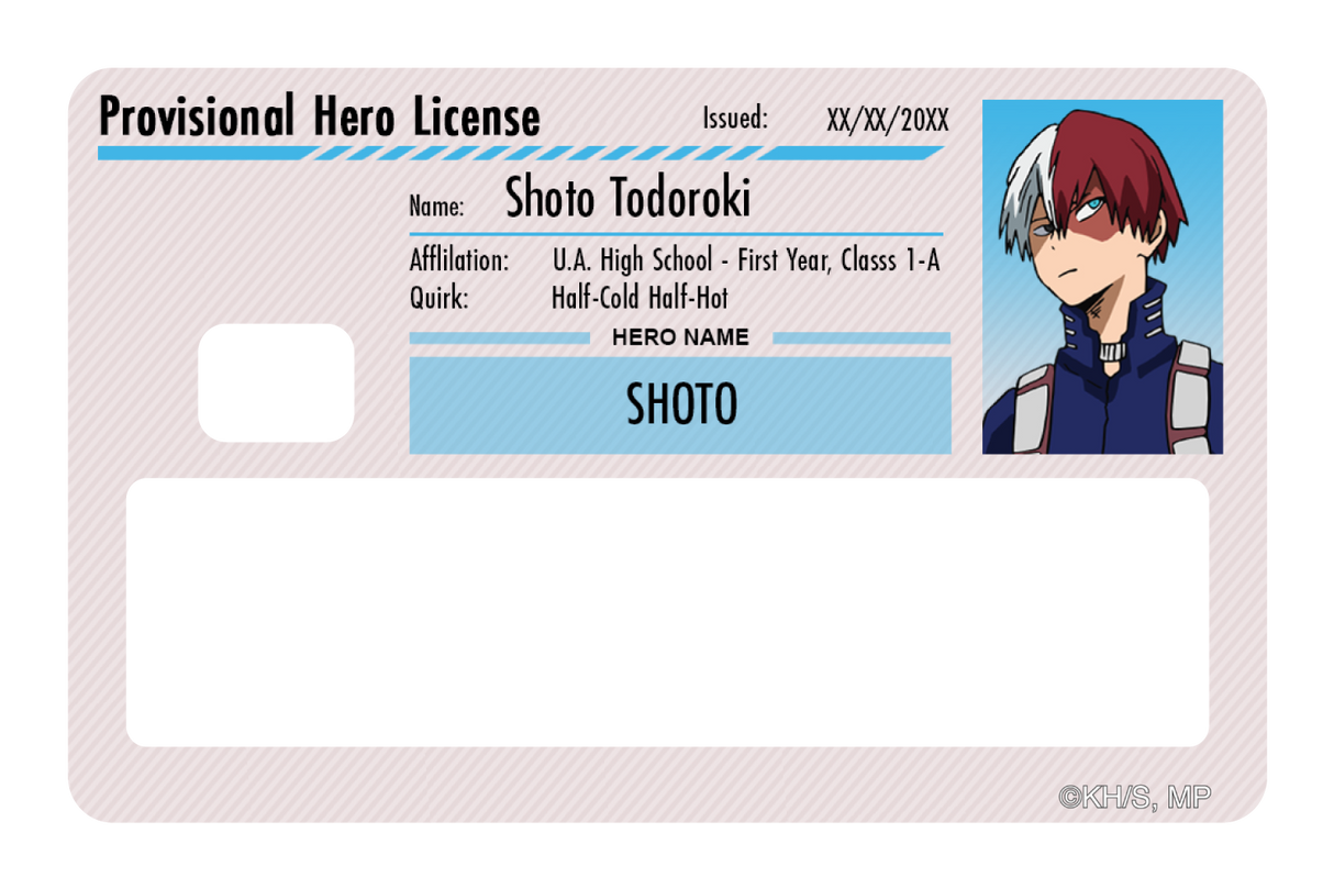 Hero License - Shoto Todoroki - Card Covers - My Hero Academia - CUCU Covers