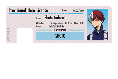 Hero License - Shoto Todoroki - Card Covers - My Hero Academia - CUCU Covers