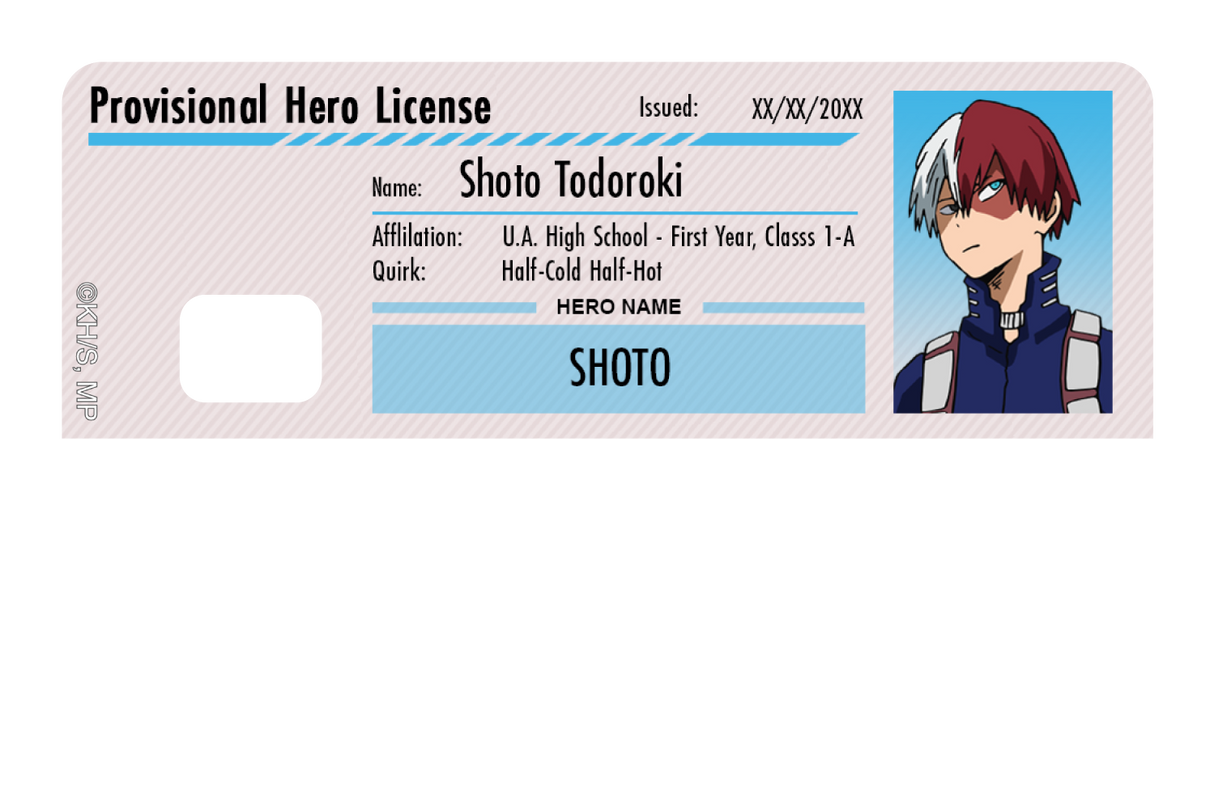 Hero License - Shoto Todoroki - Card Covers - My Hero Academia - CUCU Covers