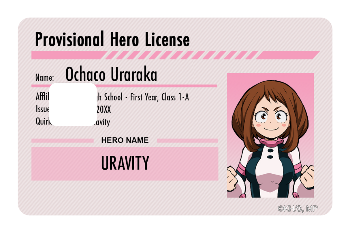 Hero License - Ochaco Uraraka - Card Covers - My Hero Academia - CUCU Covers